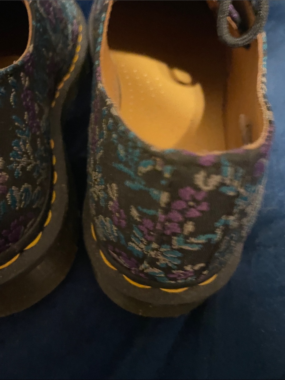 Dr. Martens Black Floral Embroidered Derby Shoes - Picture 5 of 9